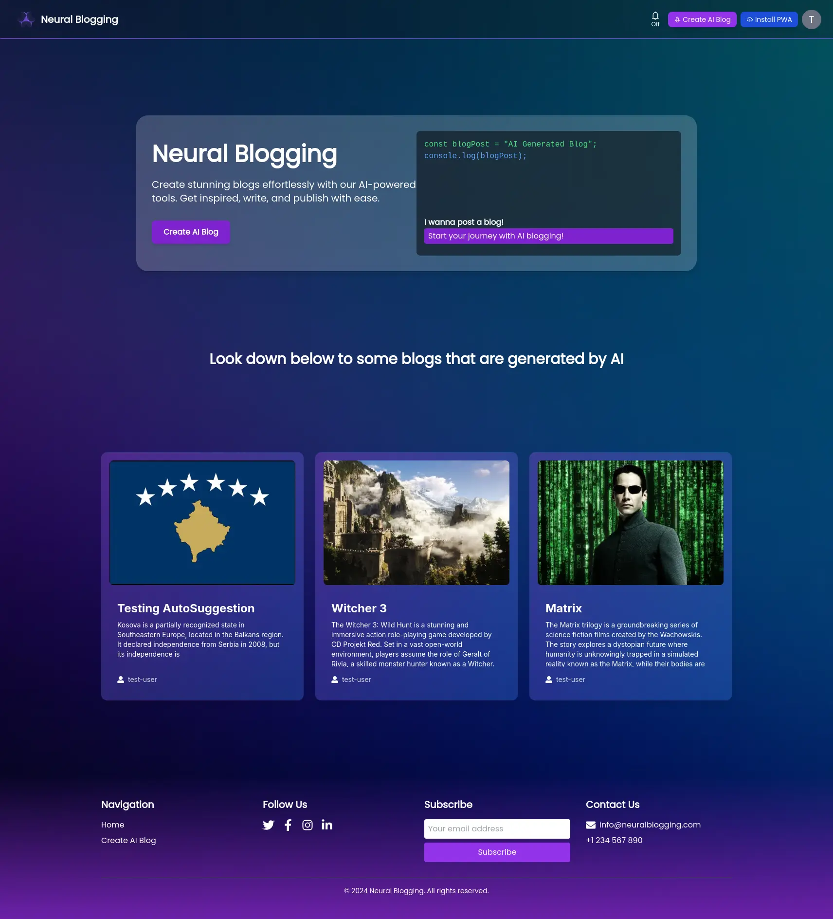 Neural Blogging
